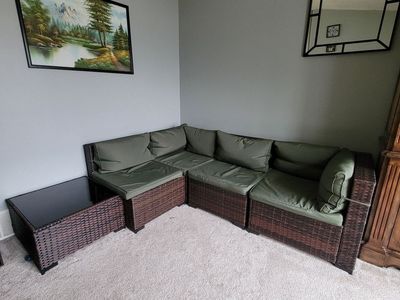 4 seat outdoor sectional with coffee table