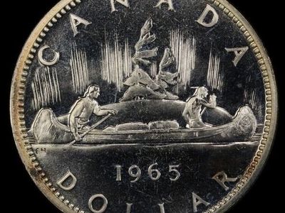 1965 Canadian Voyageur Silver Dollar UnCrcltdProof