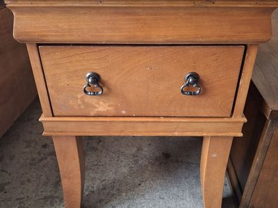 all wood night stand with legs