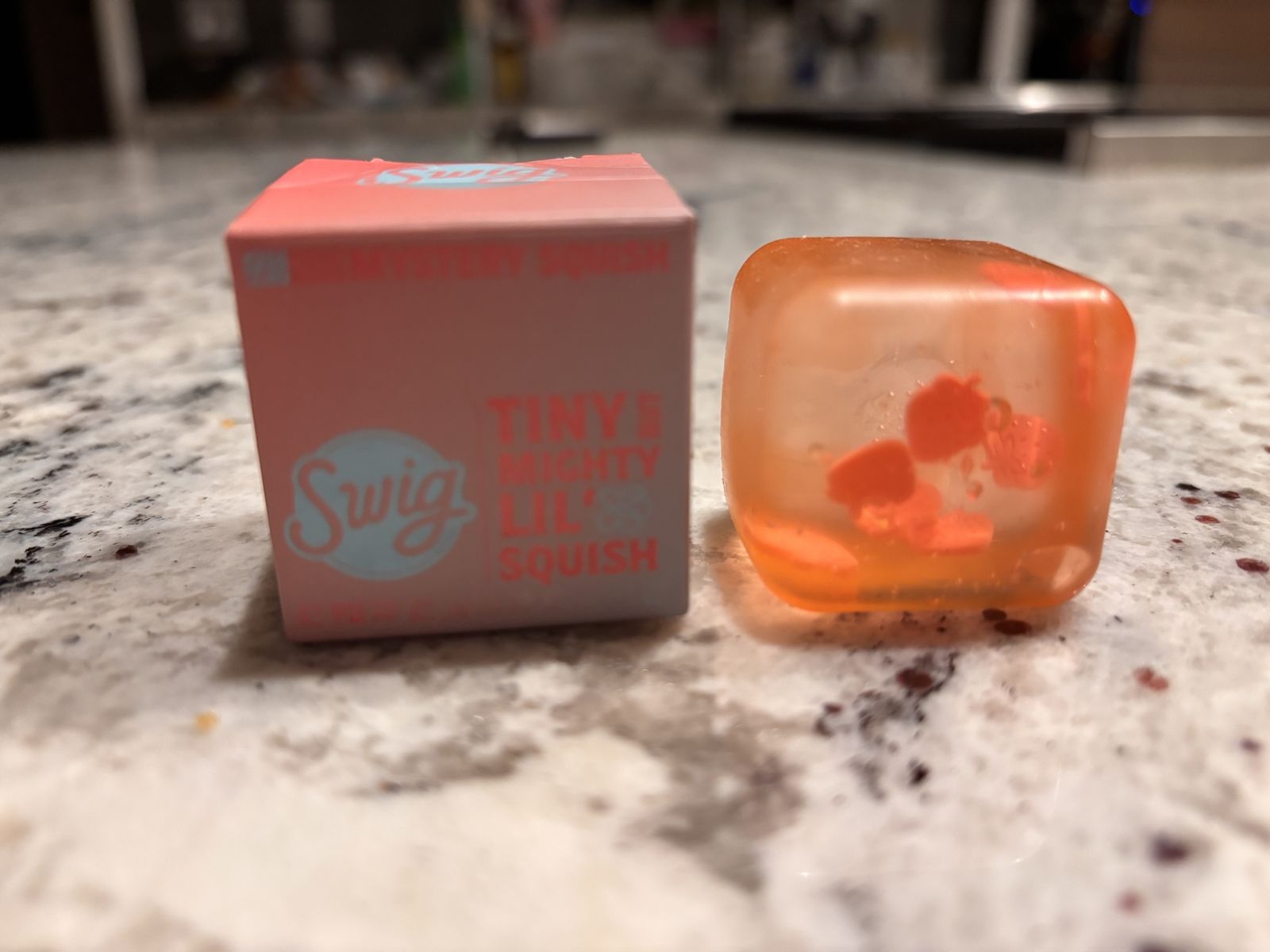 Swig Tiny Mighty Lil' Squish Strawberry Breeze Cube Toy with Box