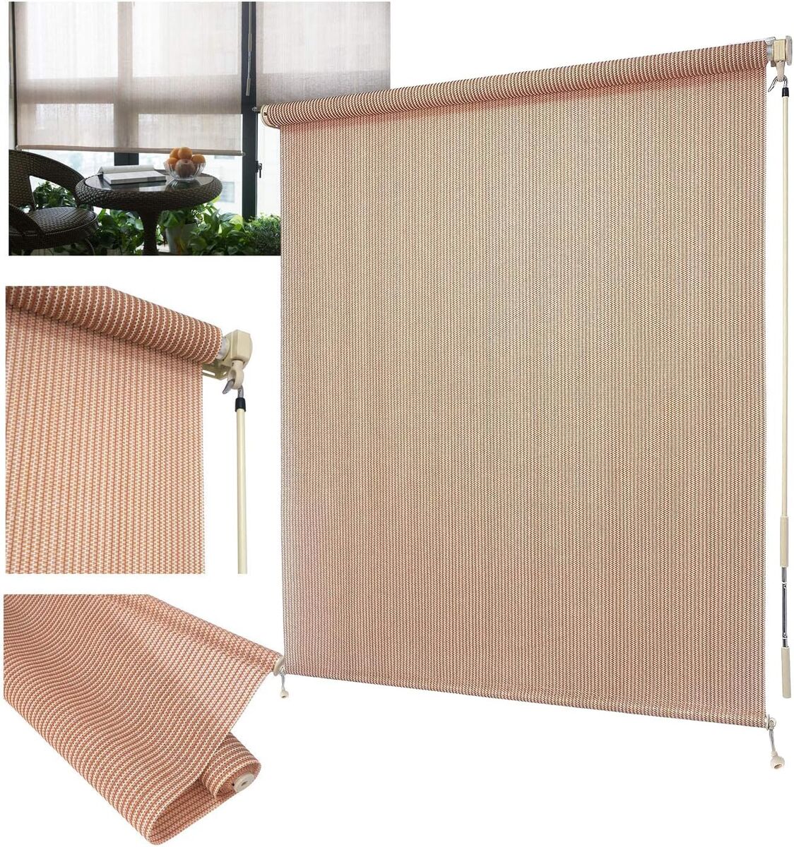 (3) Roller Shade Blind 6'W x 6'L Roller Shade Blind Roll up w/Crank