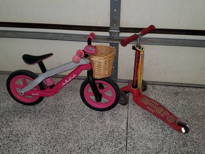 toddler push bike and scooter