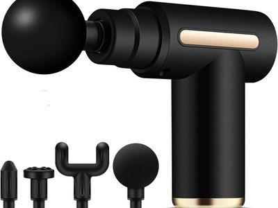 NEW LCD Fascia Gun Fitness Portable Massager Small Massager Electric Massage Black