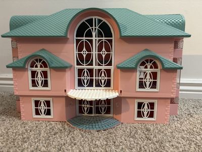 LEGO Fabuland Pink House Mansion w/ Green Roof & White Trim - Vintage Collectible Toy