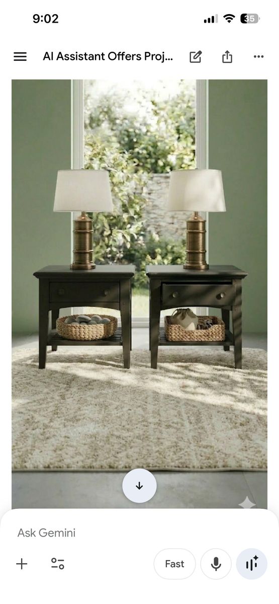 Set Of Two Identical Black Nightstands