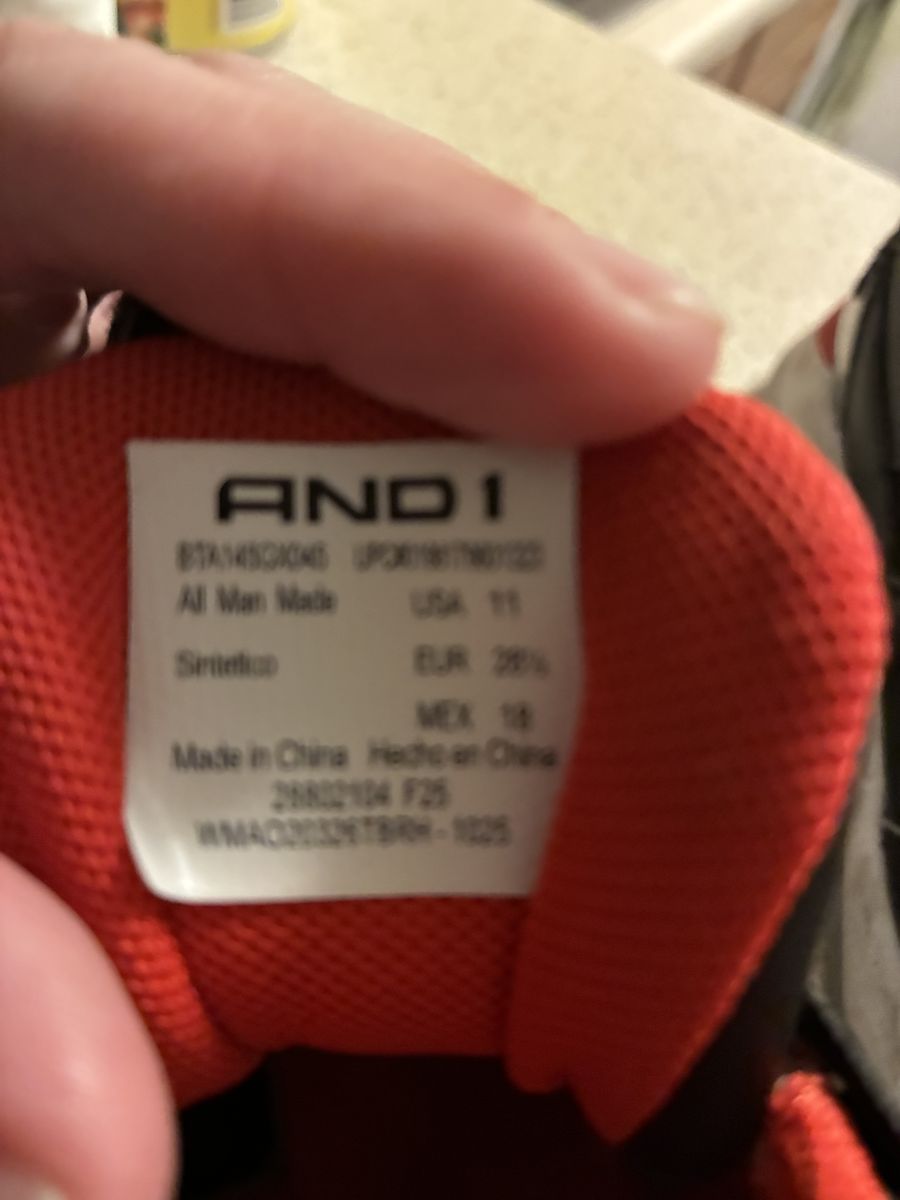 AND1 Black and Red Athletic Sneakers Boys Size 11