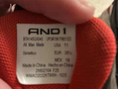 AND1 Black and Red Athletic Sneakers Boys Size 11