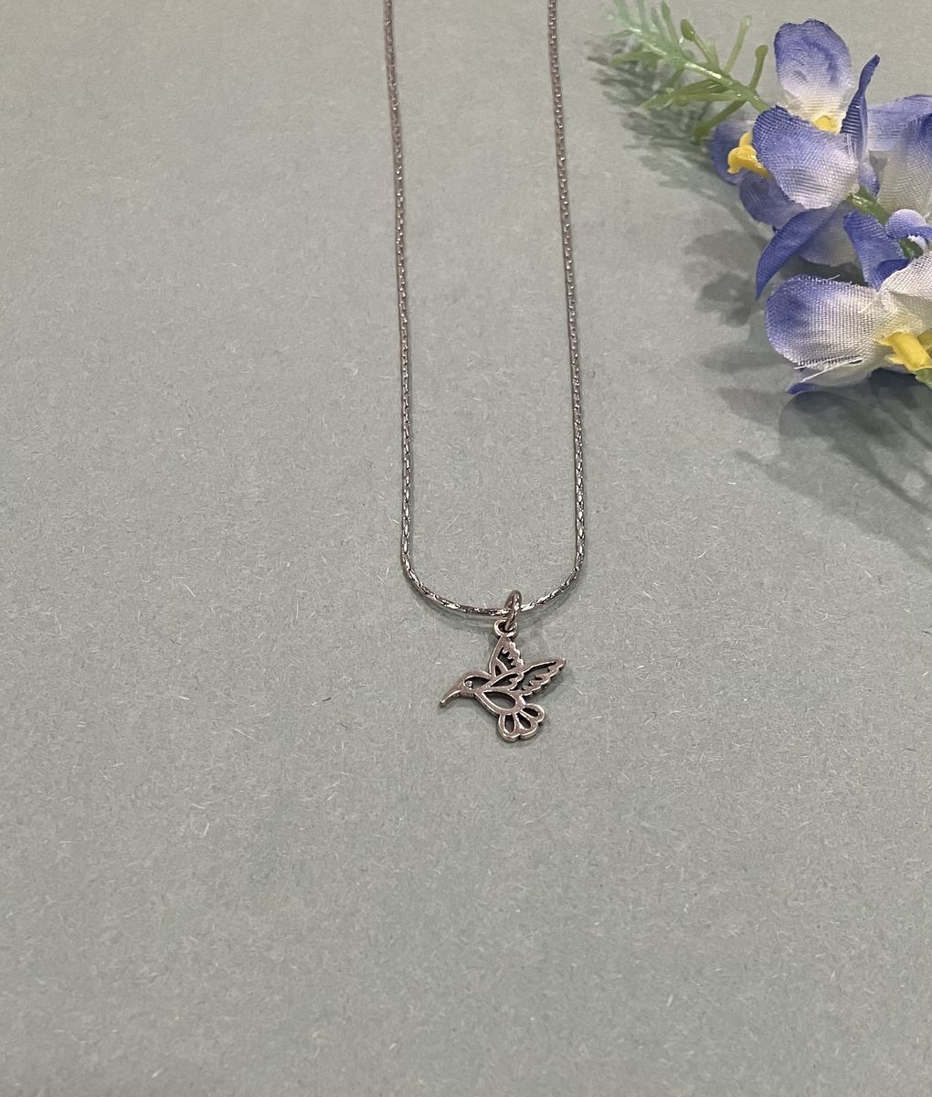 Minimalist Style Silver Hummingbird Necklace