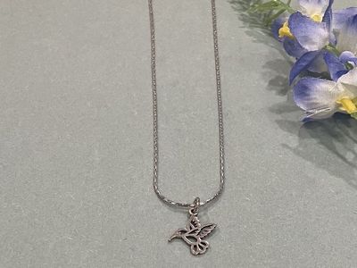 Minimalist Style Silver Hummingbird Necklace