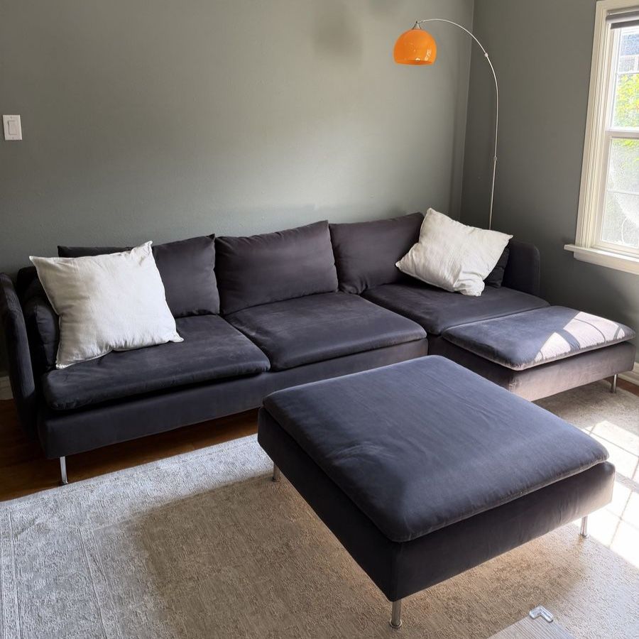 IKEA sofa and ottoman