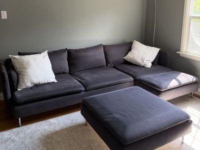 IKEA sofa and ottoman