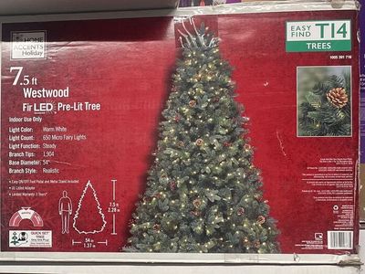 NEW 7.5 ft. Pre-Lit LED Westwood Fir Christmas Tree w/ 650 Warm White Micro Fairy Lights