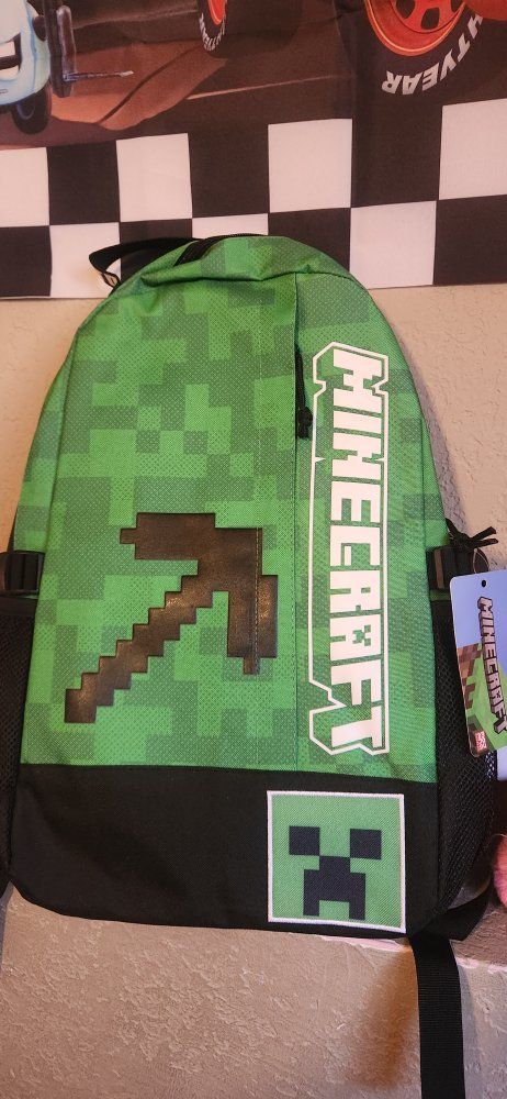 New Minecraft Creeper kids school backpack