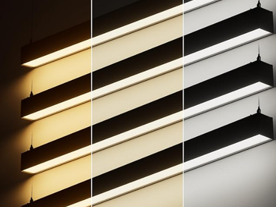 LEONLITE 4FT Linkable LED Linear Light, 4 pack, black