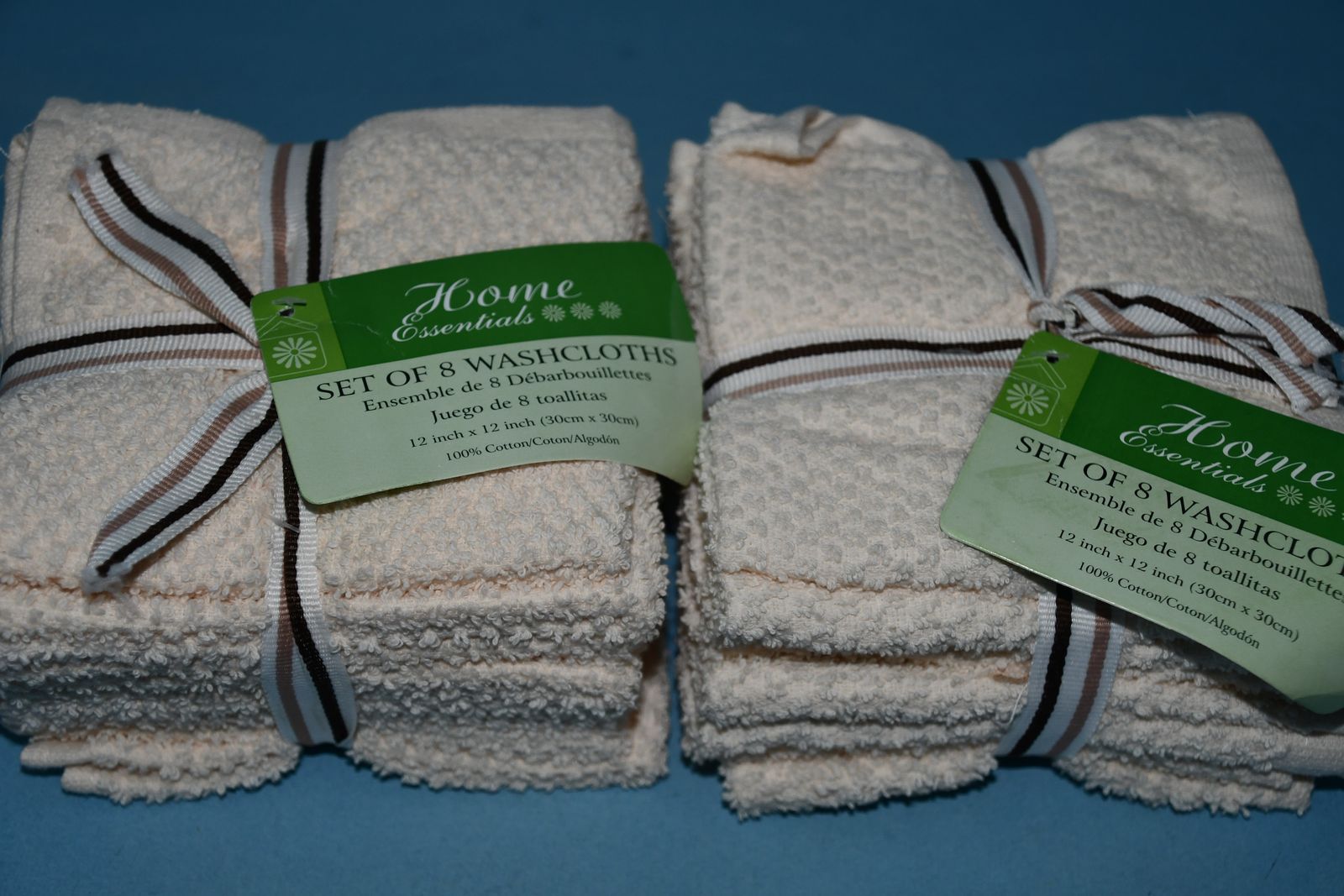 16 NEW WASHCLOTHS ~ CREAM ~ 100% COTTON ~ VERY NICE!