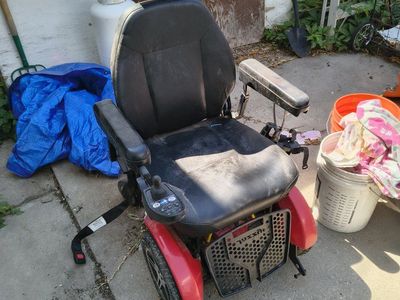 Electric Power Wheelchair Mobility Scooter with Joystick Control - Red/Black