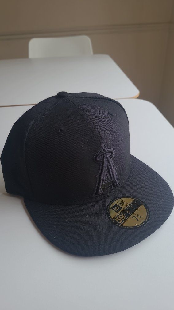New Era 59FIFTY Los Angeles Angels Fitted Hat Black Size 7 3/8