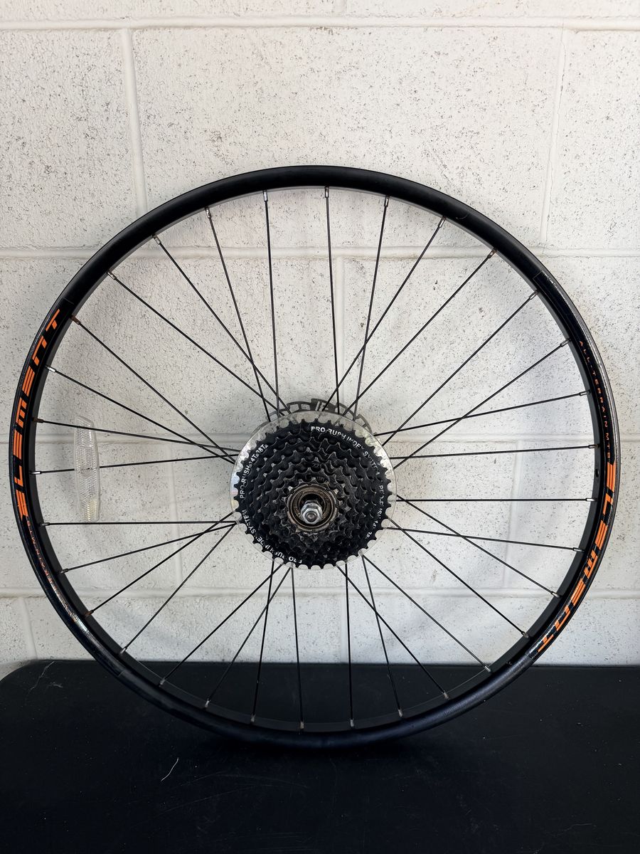 Element All-Terrain MTB Rear Wheel 27.5  with Cassette and Disc Brake Rotor