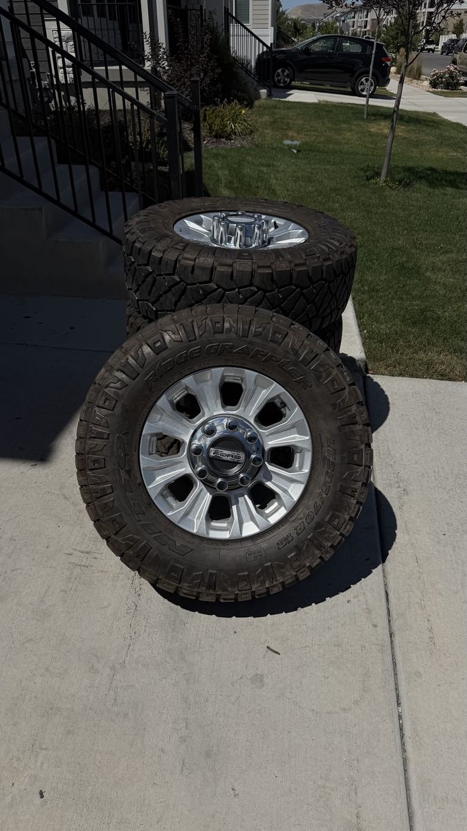 Ford F350 Rims and Tires 295/70R18 Nitto Ridge Grappler Load E Almost New