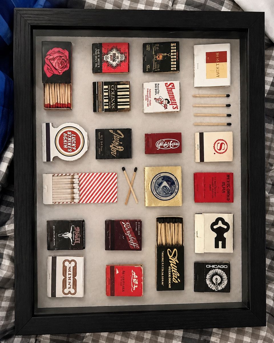 Vintage Matchbox Shadow Box Display Collection