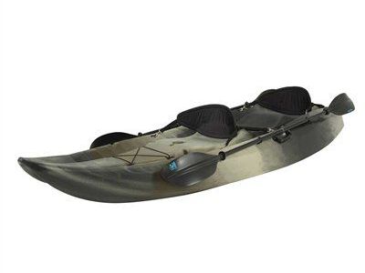 Lifetime Manta Kayak - 3 Person Sit-on-Top Fishing Kayak with 3 Paddles, Camo Green