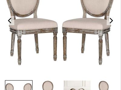 Safavieh Holloway French Brasserie Linen Oval Side Chairs Set of 2