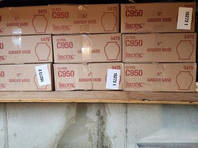 The Brody Company C950 5" Ginger Vases, Set of 12 Clear Glass Vases