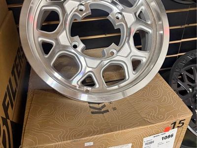 KMC Wheels 15" Machined Aluminum UTV / Off-Road Wheel 4x156 bolt pattern. Brand new 2 in box 2 are mounted to tires.