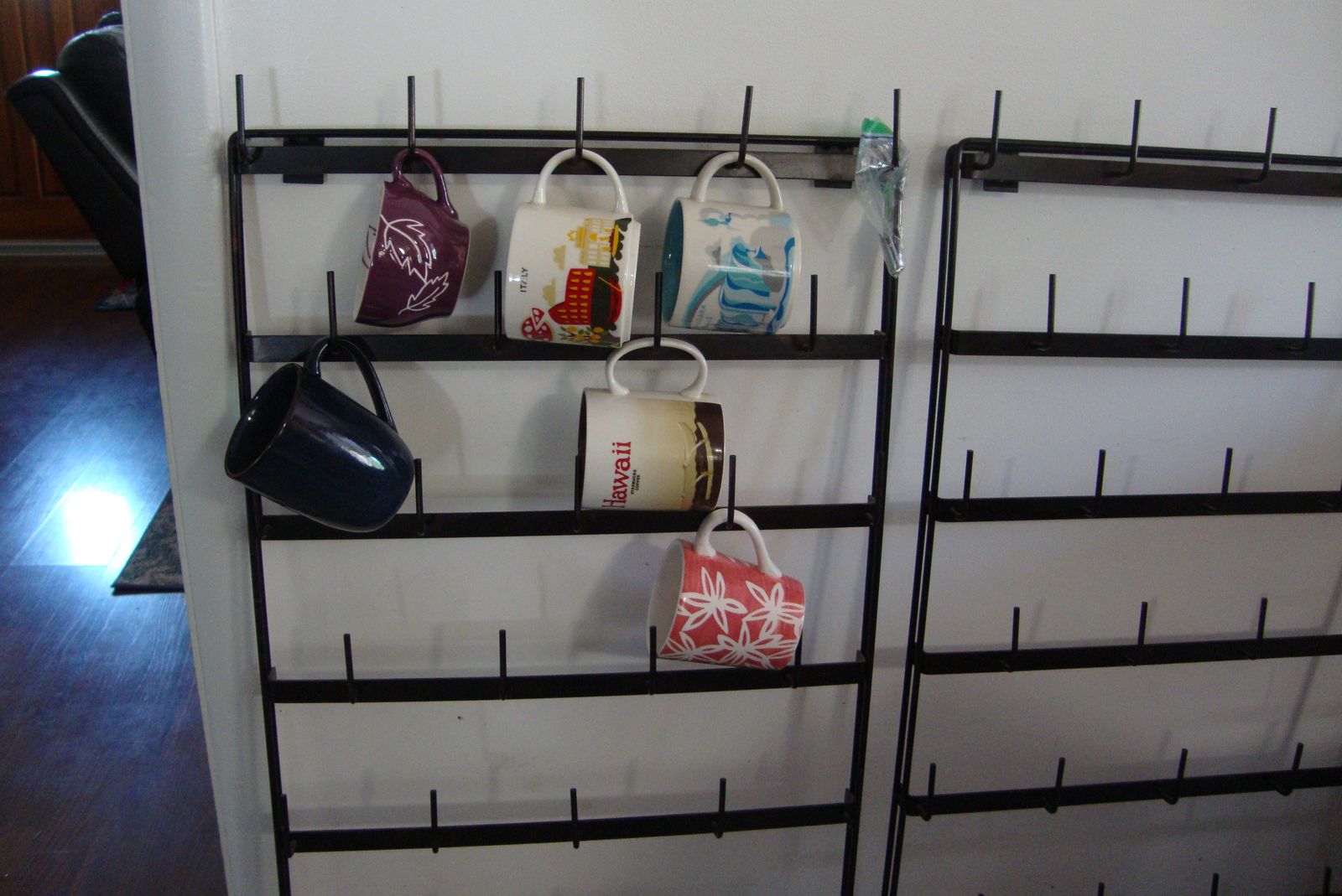 2 Wall Hanging Metal Racks with Hooks