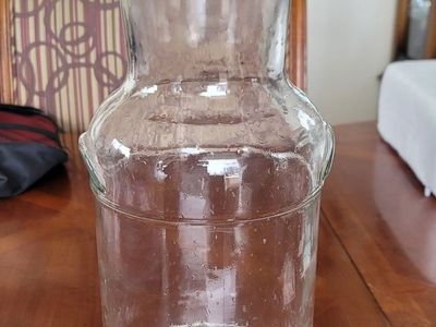 Vintage Glass Milk Jug Canister with Lid