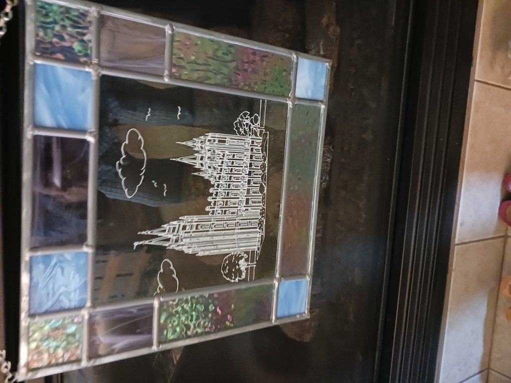 Salt Lake Temple picture on glass
