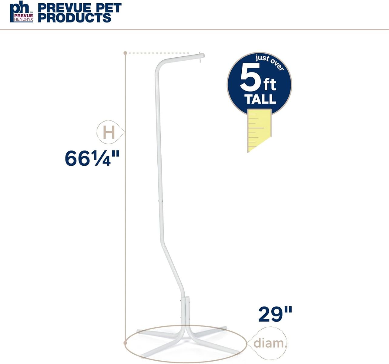 Prevue Pet Products Tubular Steel Hanging Bird Cage Stand 1781 White, 24-Inch by 24-Inch by 60-Inch