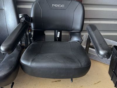 Pride Mobility Scooter Seat - Black, Adjustable Armrests