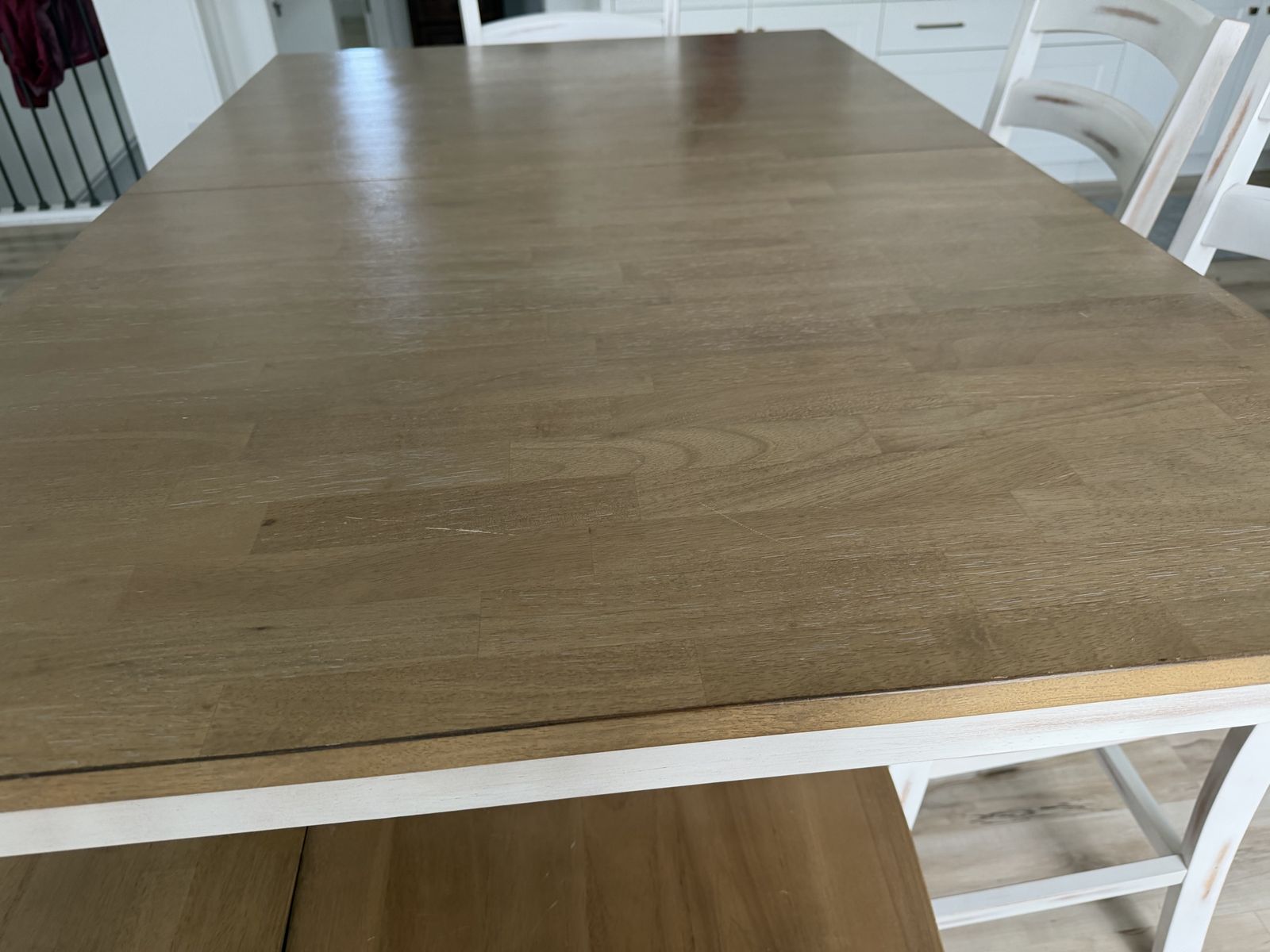 Solid Wood Counter Height Farmhouse Dining Set | Butterfly Leaf | Bench + 4 Chairs