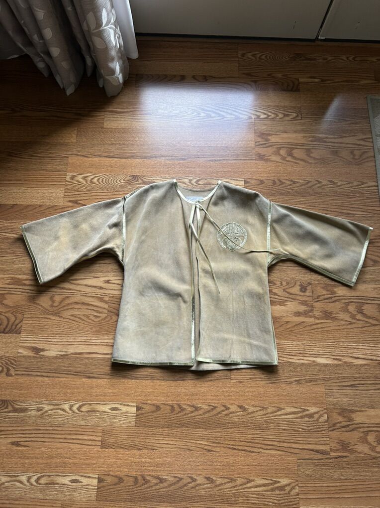 Suede Leather Jacket By Isabel Gold Trim