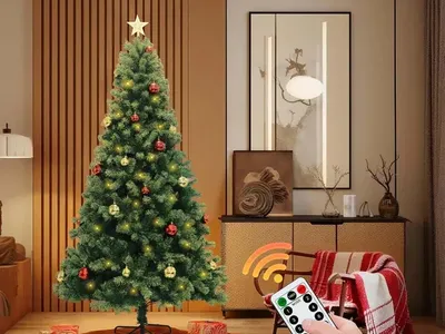 7FT Prelit Artificial Pencil Christmas Tree