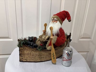 Large St. Nicholas Square Spirit of Santa Canoe Tabletop Decoration