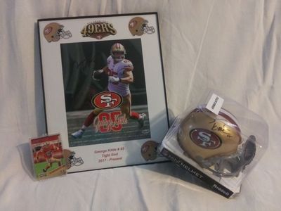 George Kittle Signed Mini-helmet & Photo.