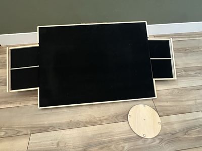 Tilting, Rotating and Foldable Puzzle Table with drawers and lazy Susan