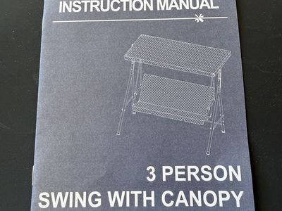 New 3-Person Patio Swing with Canopy – Black