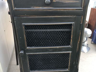 Black Distressed Wooden Pie Safe