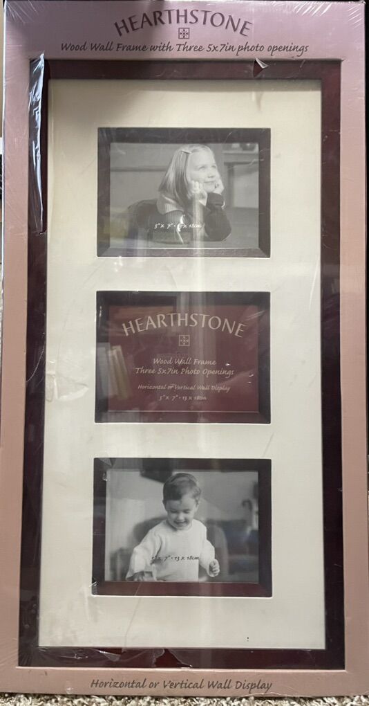 Hearthstone Wood Wall Frame 3 5x7 Photo Openings