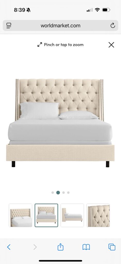 World Market Queen Bedframe, Boxspring, & Headboar