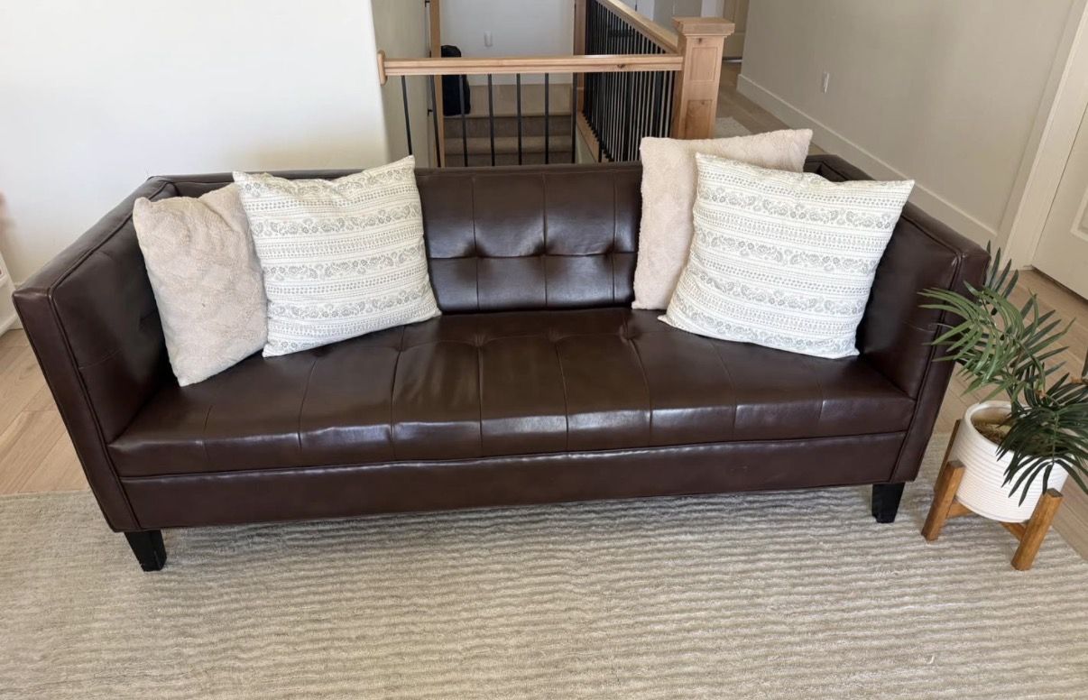 Beautiful faux leather couch