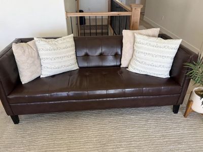 Beautiful faux leather couch