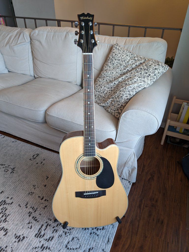 Mitchell MD-100SCE/N Acoustic-Electric Guitar - Natural Gloss