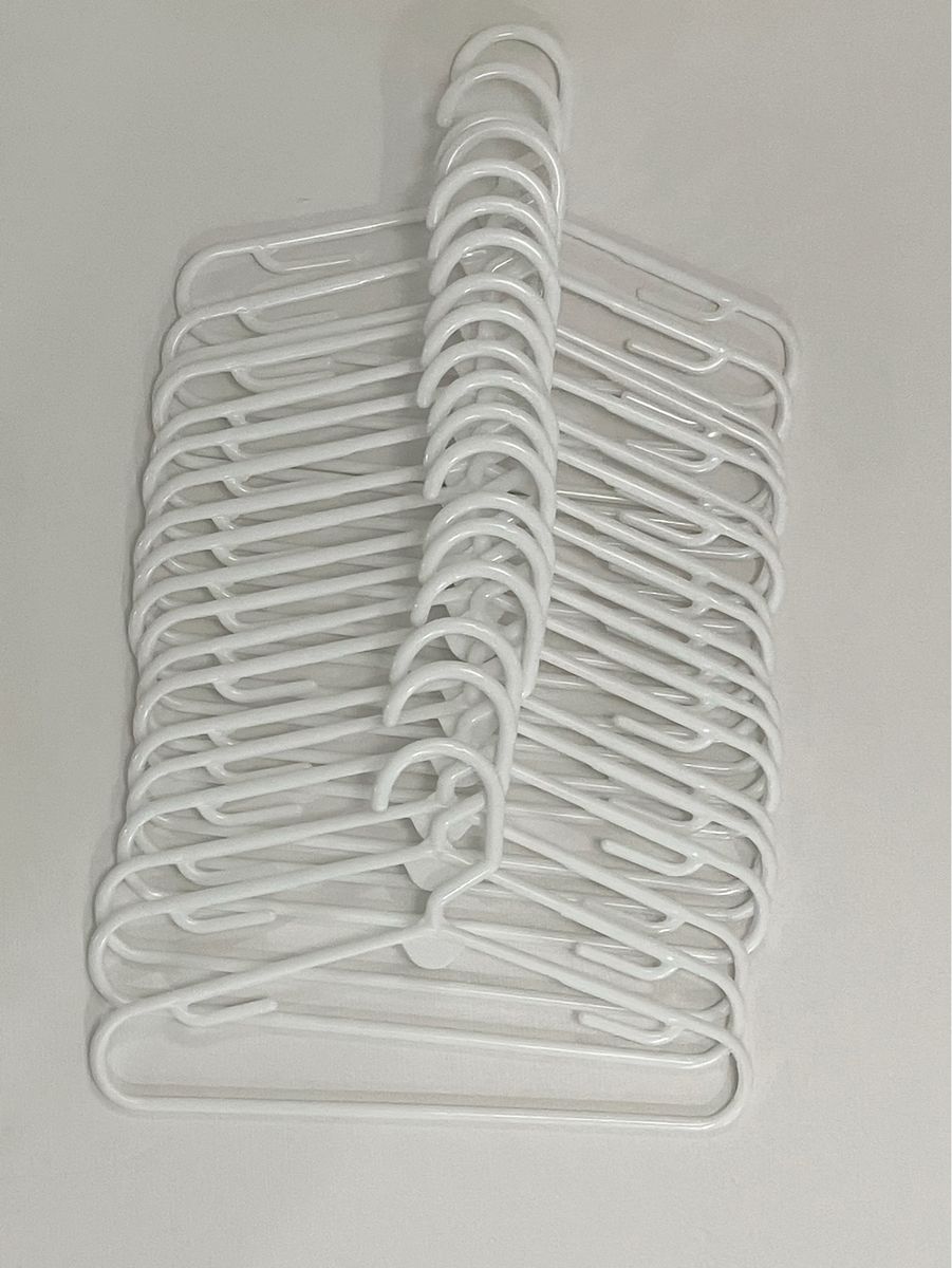 Set of 19 Kids White Plastic Clothes Hangers