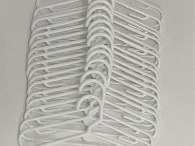 Set of 19 Kids White Plastic Clothes Hangers