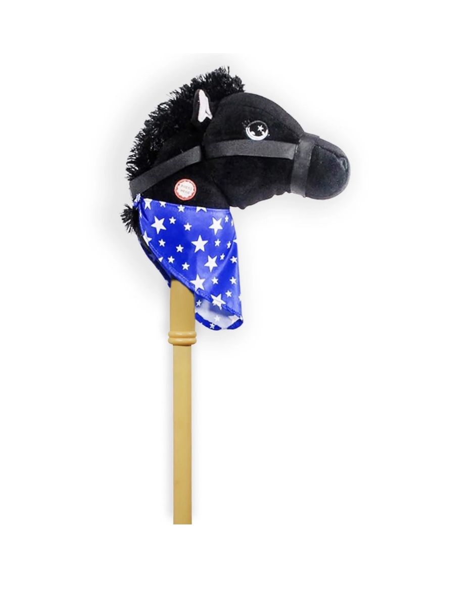 New! PonyLand Black Stick Horse with Sound