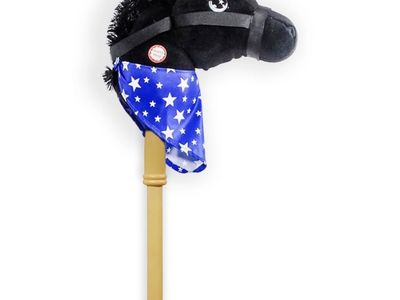 New! PonyLand Black Stick Horse with Sound
